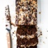 double chocolate pumpkin bread sliced next to a knife