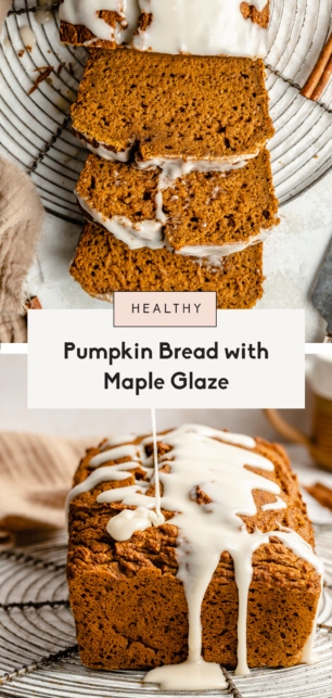 collage of healthy pumpkin bread
