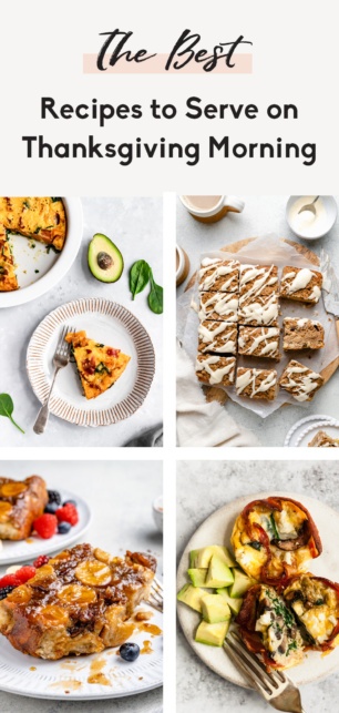 collage of thanksgiving breakfast recipes